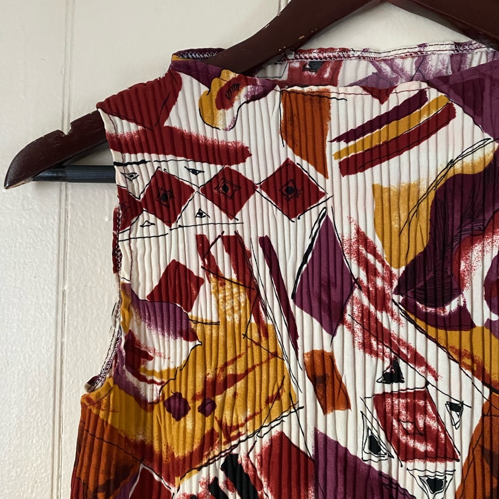 Vintage Pleated Crepe Tank Top